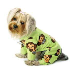Silly Monkey Fleece Turtleneck Pajamas - Lime - XS