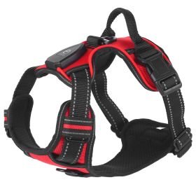 Light Up Dog Harness Rechargeable LED Dog Harness No Pull Lighted Dog Vest with Handle for Small/Medium/Large Dogs (Option: DogHarness RedS)