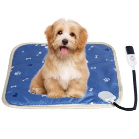Pet Heating Pad Electric Dog Cat Heating Mat Waterproof Warming Blanket with 9 Heating Levels 4 Timer Setting Constan On Function Chewing-resistant S/ (Option: Pad 4545CM9Gear)