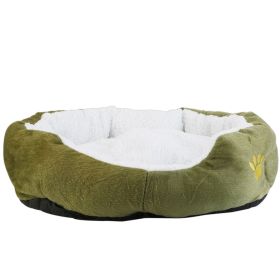 Pet Dog Bed Soft Warm Fleece Puppy Cat Bed Dog Cozy Nest Sofa Bed Cushion For S/M Dog (Option: SmallPetSoftBed Green)