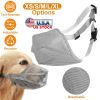 Pet Muzzle Mask Soft Mesh Muzzle Adjustable Dog Mouth Cover with Breathable Mesh Adjustable Neck Forehead Strap for Anti Biting Barking Chewing