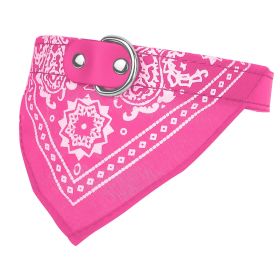 Adjustable Bandana Leather Pet Collar Triangle Scarf (Option: DogBandanaCollar PinkM)