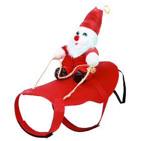 Pet Christmas Costumes Red Winter Coat for Dog Riding Santa Claus with Bell Clothes New Year Outfit Cosplay Costumes Party Dress Up For Cats (Option: PetClothes L)