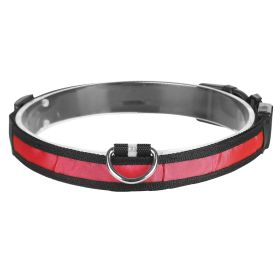 LED Dog Collar USB Rechargeable Adjustable Dog Safety Collar Night Safety Flashing Luminous Light up Collar (Option: DogCollar XLRed)