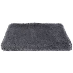 Dog Bed Soft Plush Cushion Cozy Warm Pet Crate Mat Dog Carpet Mattress with Long Plush for S/M Dogs (Option: DogMatS)