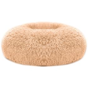Pet Dog Bed Soft Warm Fleece Puppy Cat Bed Dog Cozy Nest Sofa Bed Cushion For S/M Dog (Option: PetCalmingBedBrownM)