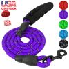 5FT Dog Leash Dog Training Walking Lead w/ Foam Handle Highly Reflective Treads Strong Nylon Dog Rope For Small Medium Dogs