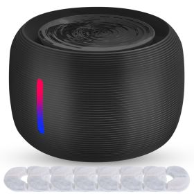 2.5L 84.54OZ Pet Water Fountain Smart Pet Drinking Fountain with LED Light 7 Pack Replaceable Filters Water Level Quiet Pump Dry-Run Protection Cat Do (Option: PetWaterFountain Black)