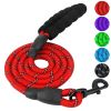 5FT Dog Leash Dog Training Walking Lead w/ Foam Handle Highly Reflective Treads Strong Nylon Dog Rope For Small Medium Dogs