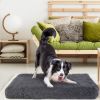 Dog Bed Soft Plush Cushion Cozy Warm Pet Crate Mat Dog Carpet Mattress with Long Plush for S/M Dogs