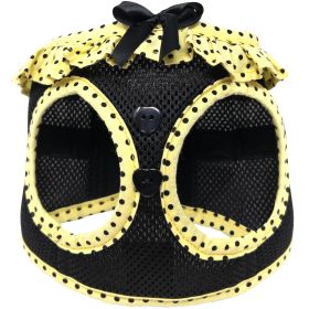 American River Choke Free Dog Harness Polka Dot Collection - Yellow and Black Polka Dot (size: XX-Small)