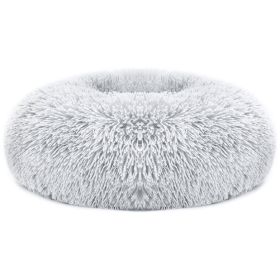 Pet Dog Bed Soft Warm Fleece Puppy Cat Bed Dog Cozy Nest Sofa Bed Cushion For S/M Dog (Option: PetCalmingBedGrayM)
