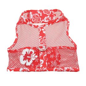 Cool Mesh Dog Harness with Leash - Hawaiian Hibiscus Red (size: X-Small)