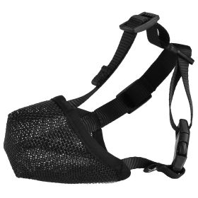 Pet Muzzle Mask Soft Mesh Muzzle Adjustable Dog Mouth Cover with Breathable Mesh Adjustable Neck Forehead Strap for Anti Biting Barking Chewing (Option: PetMuzzle BlackXL)