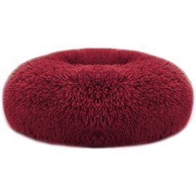 Pet Dog Bed Soft Warm Fleece Puppy Cat Bed Dog Cozy Nest Sofa Bed Cushion For S/M Dog (Option: PetCalmingBedRedM)