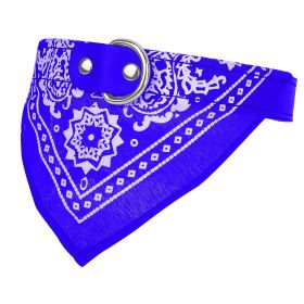 Adjustable Bandana Leather Pet Collar Triangle Scarf (Option: DogBandanaCollar BlueL)