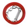 49.2FT Dog Tie Out Cable Long Dog Leash Chew Proof Lead Dog Chain with Durable Spring 360° Rotatable Clips PVC Case for Outside Yard Caming