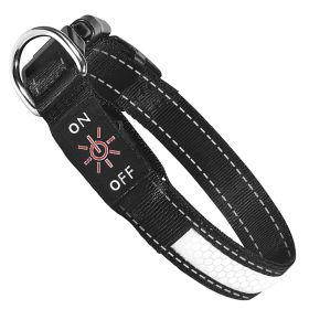 Light Up Dog Collar LED Dog Collar Safety Night Glowing Dog Collar with 9 Light Colors IPX7 Waterproof USB Rechargeable S/M/L (Option: LEDDogCollar L)