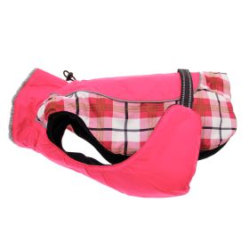 Alpine All-Weather Dog Coat - Raspberry Plaid (size: 2X-Large)