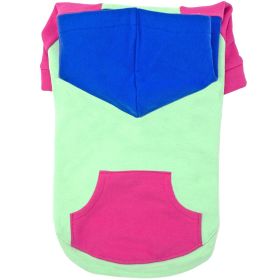 Color-Block Hoodie - Pink on Mint (size: 2X-Large)