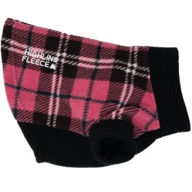 Highline Fleece Dog Coat - Pink and Black Plaid (size: Size 14)