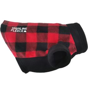 Highline Fleece Dog Coat - Red and Black Plaid (size: Size 26)