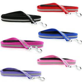 Reflective Nylon Leash with Soft Grip Handle - 3/4 in. Wide x 5 ft. Long (size: Candy Pink)