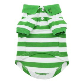 Striped Dog Polo - Greenery and White (size: 3X-Large)