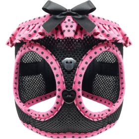 American River Choke Free Dog Harness Polka Dot Collection - Hot Pink and Black Polka Dot (size: medium)