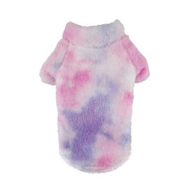 Soft Plush Pullover - Tie-Dye Pink & Purple (size: X-Large)