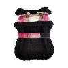 Sherpa-Lined Dog Harness Coat - Hot Pink & Tan Plaid
