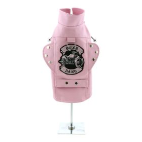 Biker Dawg Motorcycle Dog Jacket - Pink (size: medium)