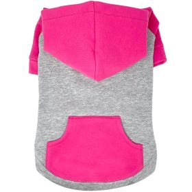 Color-Block Hoodie - Pink on Gray (size: large)