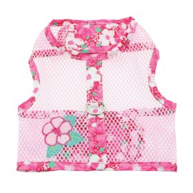 Cool Mesh Dog Harness with Leash - Hawaiian Hibiscus Pink (size: medium)