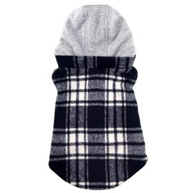 Weekender Dog Sweatshirt Hoodie - Black & White Plaid Flannel (size: medium)