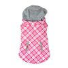 Weekender Dog Sweatshirt Hoodie - Pink & White Plaid